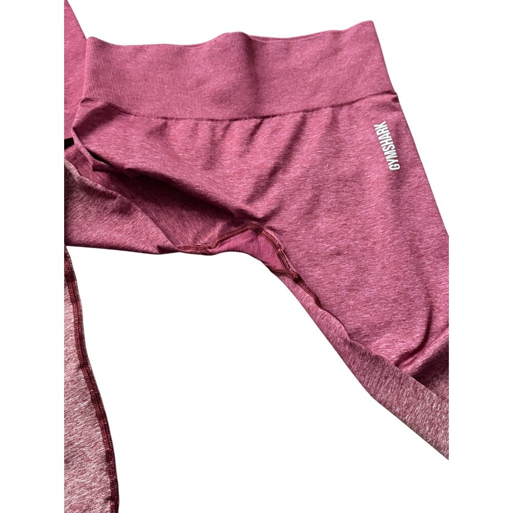 Gymshark Set Adapt Ombre Seamless Leggings & Long Sleeve Crop Top Burgundy Mediu - Picture 12 of 16